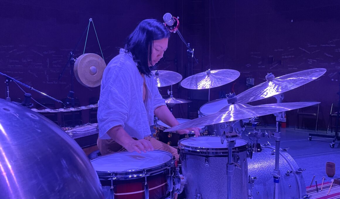 Picture: Susie Ibarra at the TANK Center for Sonic Arts by Tessa Fuqua.